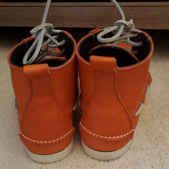 Ralph Lauren Orange Leather Hi Top Boots - Picture 5 of 15